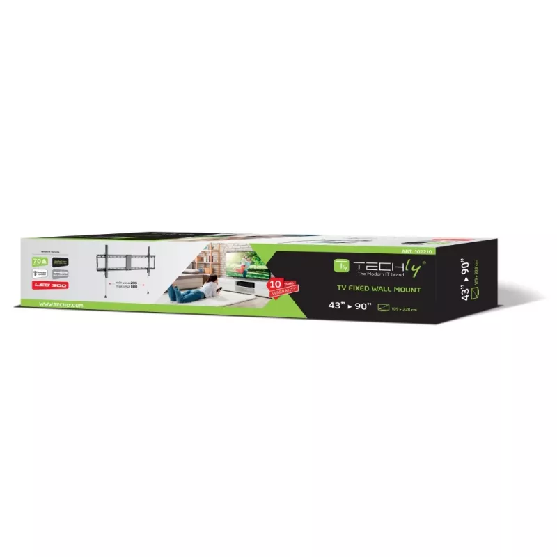 Techly σταθερή βάση τοίχου LED TV LCD 43–90 ίντσες