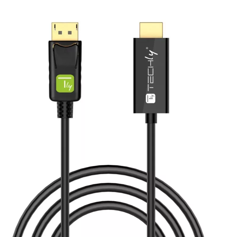 Techly ICOC-DSP-H12-010 καλώδιο μετατροπέας DisplayPort 1.2 σε HDMI, αρσενικό/αρσενικό, 1 m, μαύρο