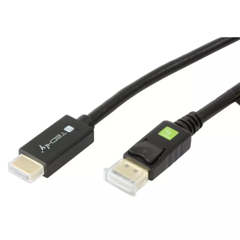 Techly ICOC-DSP-H12-010 καλώδιο μετατροπέας DisplayPort 1.2 σε HDMI, αρσενικό/αρσενικό, 1 m, μαύρο