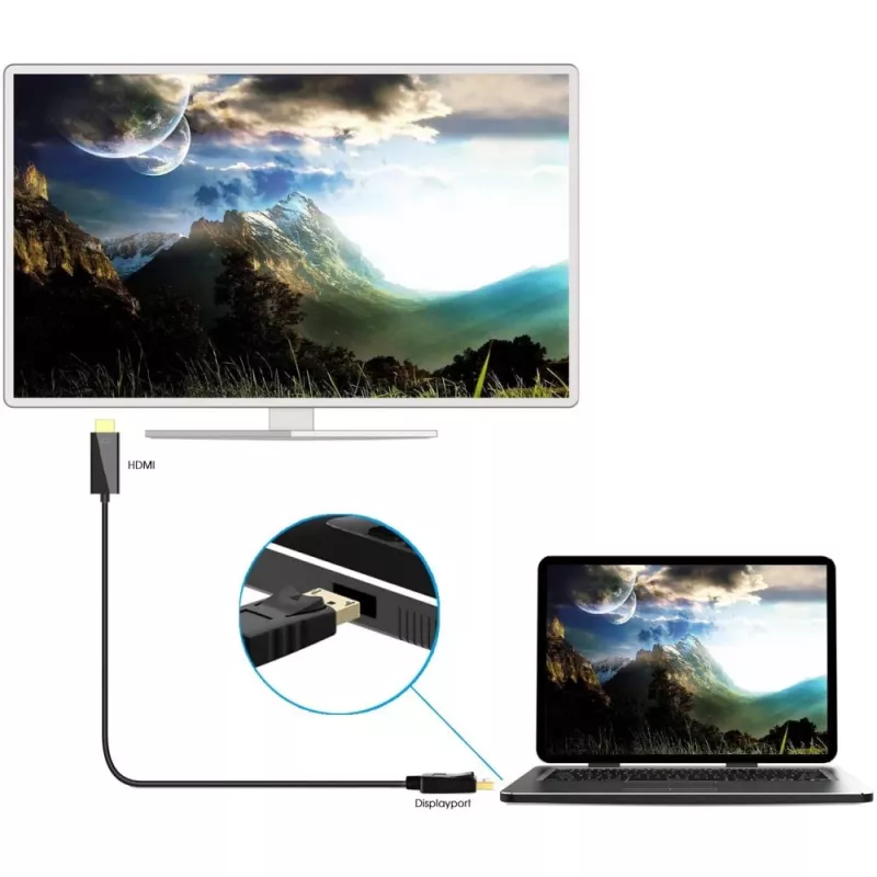Techly καλώδιο μετατροπέα 2m DisplayPort σε HDMI 1.2 4K ICOC DSP-H12-020