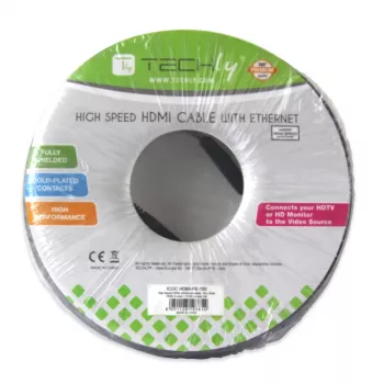 Techly καλώδιο High-Speed HDMI με Ethernet A/A M/M 10m λευκό ICOC HDMI-4-100WH