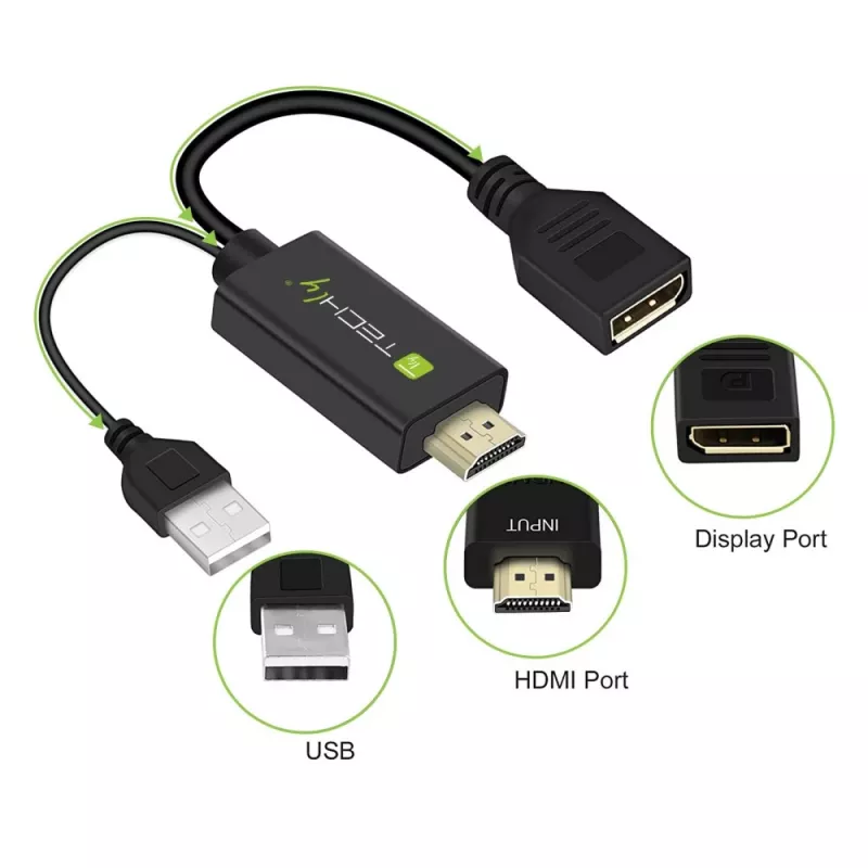 Μετατροπέας σήματος βίντεο Techly ICOC HDMI-DP12A 4096x2160 120Hz
