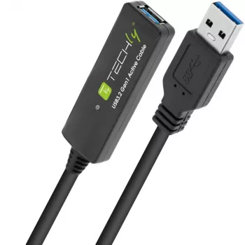 Techly ICUR30100G Καλώδιο USB USB 3.2 Gen 1 (3.1 Gen 1) 10 m USB A μαύρο