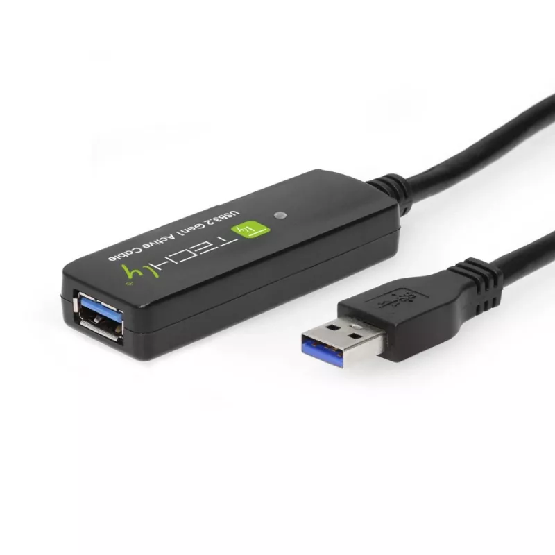 Techly ICUR30100G USB 3.2 Gen 1 (USB 3.0) καλώδιο επέκτασης με επαναλήπτη, 10 m
