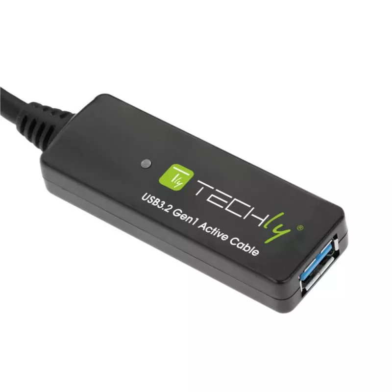 Techly ICUR30100G USB 3.2 Gen 1 (USB 3.0) καλώδιο επέκτασης με επαναλήπτη, 10 m