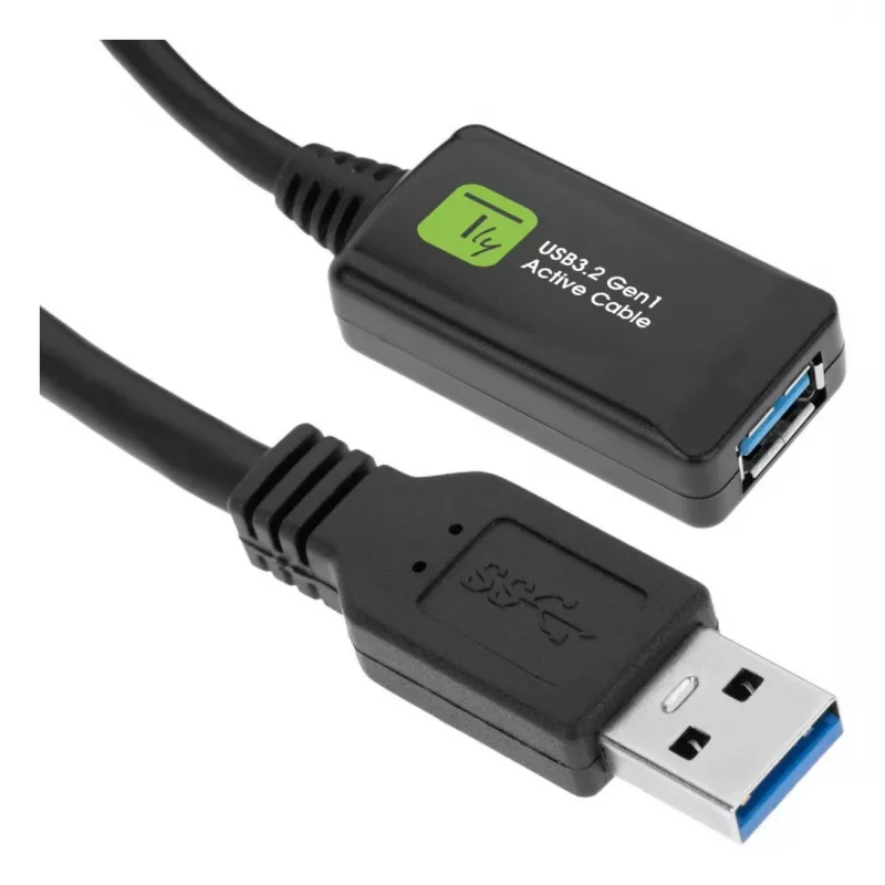 Techly ICUR3050G USB 3.2 Gen 1 (USB 3.0) καλώδιο επέκτασης με επαναλήπτη, 5 m
