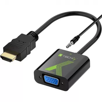 Techly Προσαρμογέας μετατροπέα καλωδίου HDMI σε VGA με ήχο IDATA HDMI-VGA2A