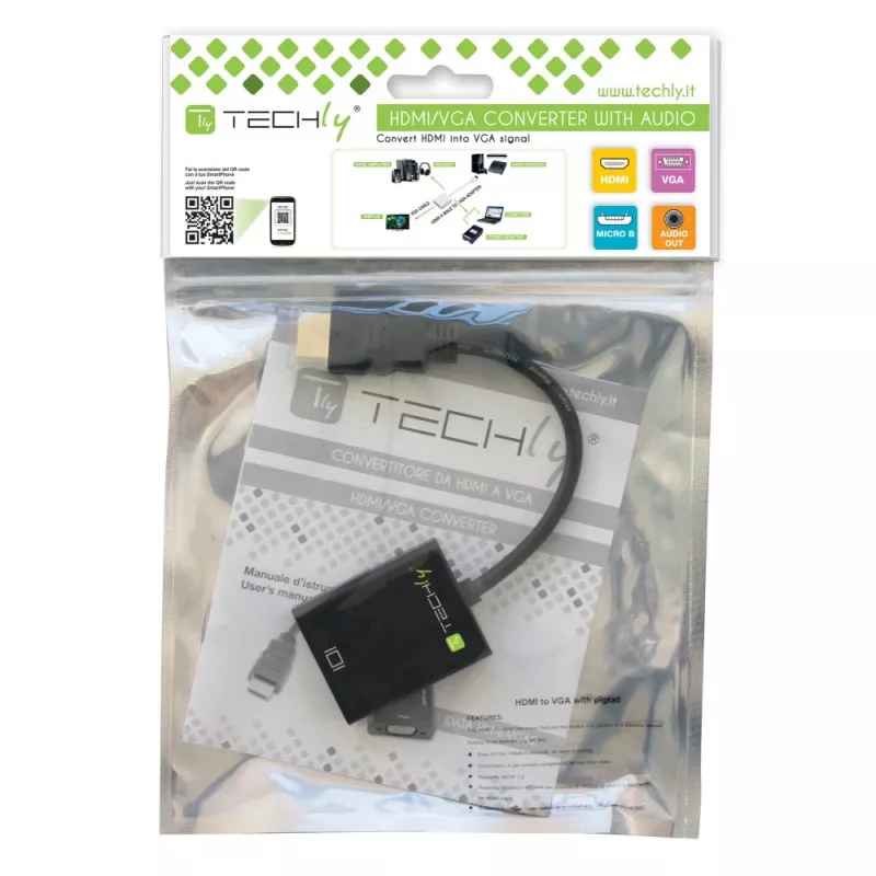 Techly Προσαρμογέας μετατροπέα καλωδίου HDMI σε VGA με Micro USB και ήχο IDATA HDMI-VGA2AU
