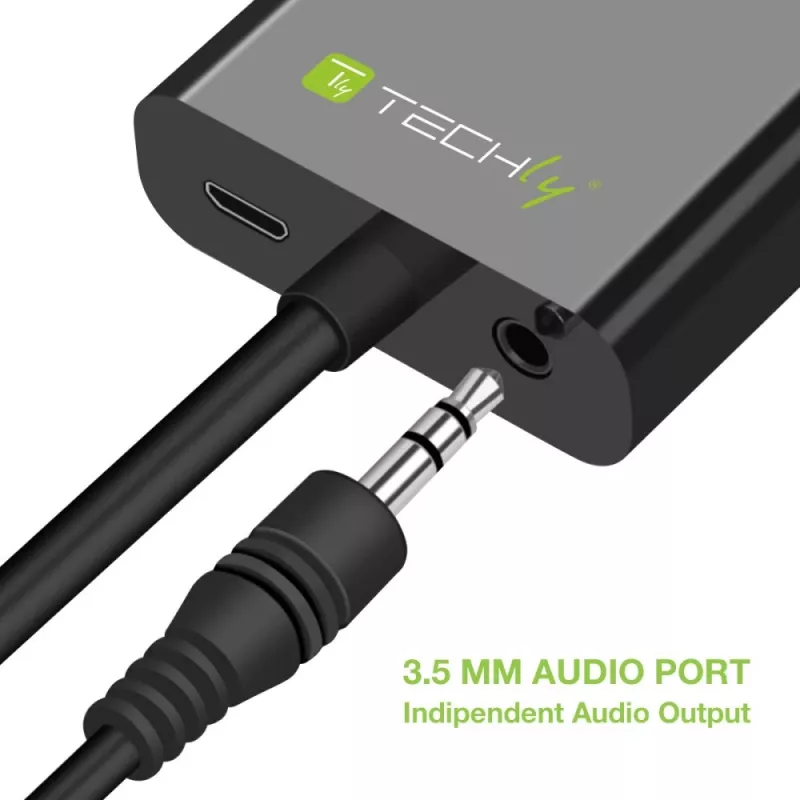 Techly Προσαρμογέας μετατροπέα καλωδίου HDMI σε VGA με Micro USB και ήχο IDATA HDMI-VGA2AU