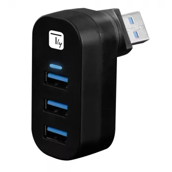 Techly IUSB3-HUB3-ROTB Κόμβος διασύνδεσης USB 3.2 Gen 1 (3.1 Gen 1) Type-A 5000 Mbit/s Μαύρο