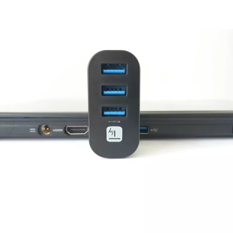 Techly IUSB3-HUB3-ROTB διανομέας USB 3.0 3 θυρών, περιστρεφόμενος βύσμα USB-A 180°, με καλώδιο, μαύρος