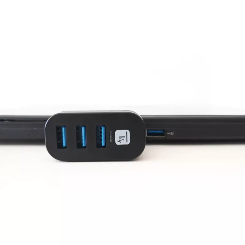 Techly IUSB3-HUB3-ROTB διανομέας USB 3.0 3 θυρών, περιστρεφόμενος βύσμα USB-A 180°, με καλώδιο, μαύρος