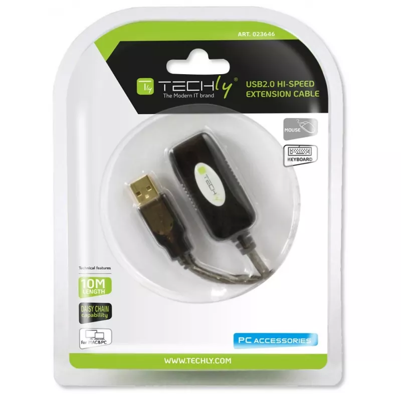 Techly Ενεργό Καλώδιο Επέκτασης USB 2.0 Hi-Speed 10m IUSB-REP10TY