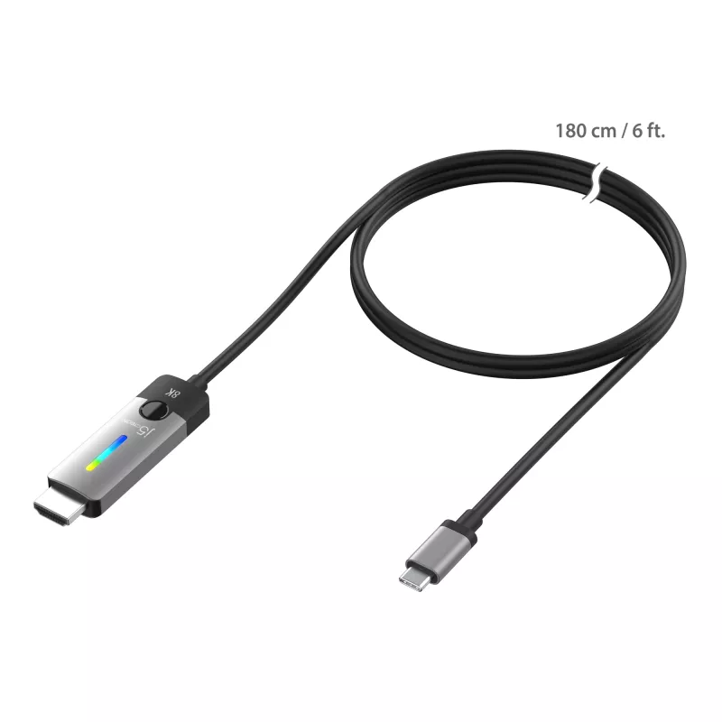 j5create JCC157-N USB-C σε HDMI 2.1 8K Καλώδιο 1,79 m