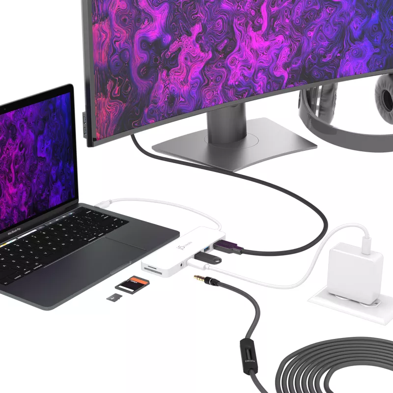 Πολυπροσαρμογέας USB-C j5create JCD373-N 60W Power Delivery 4K