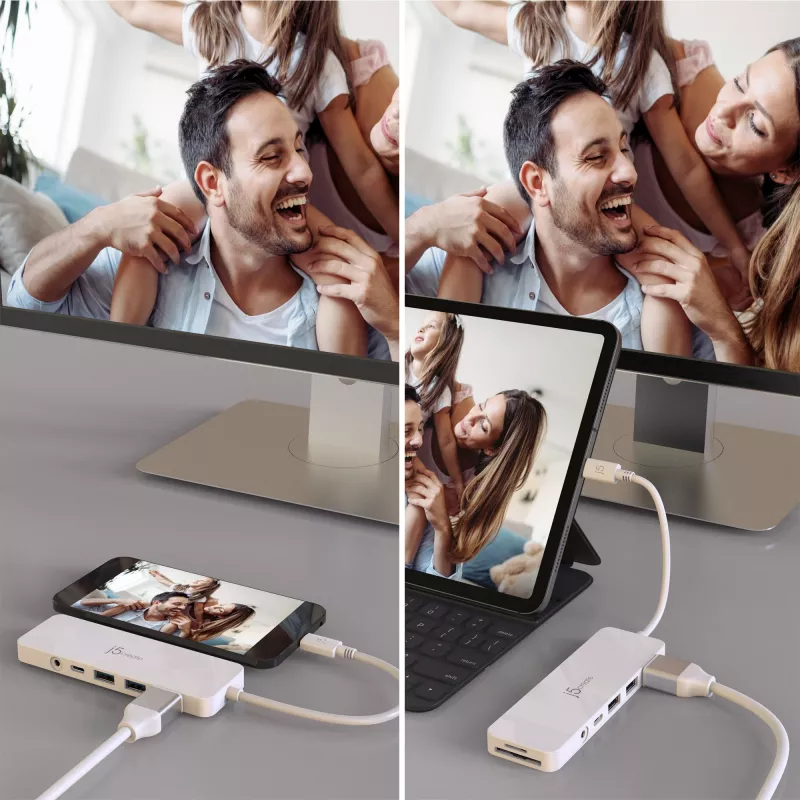 Πολυπροσαρμογέας USB-C j5create JCD373-N 60W Power Delivery 4K