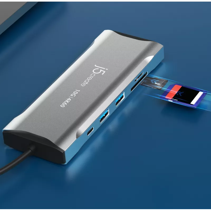 j5create JCD397-N 4K60 Elite USB-C Multi-Monitor Mini Dock Ενσύρματο USB 3.2 Gen 1