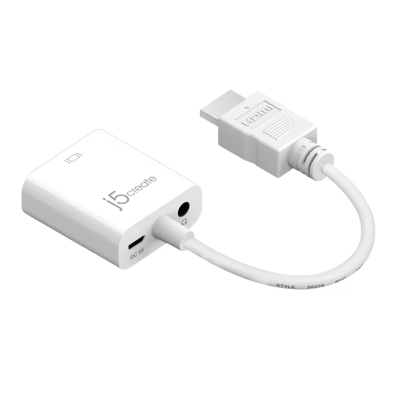j5create JDA213 HDMI σε VGA Adapter Λευκό 0,1m 1920x1080P