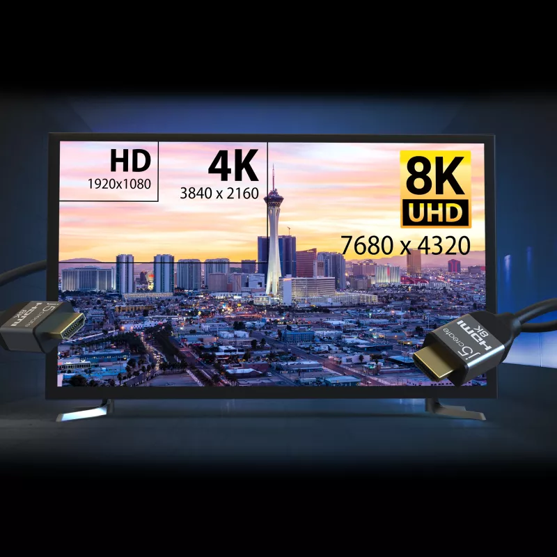 j5create JDC53 Ultra High Speed 8K UHD HDMI™ Καλώδιο, Μαύρο και Γκρι, 2 m