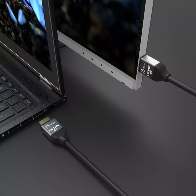 j5create JDC53 Ultra High Speed 8K UHD HDMI™ Καλώδιο, Μαύρο και Γκρι, 2 m