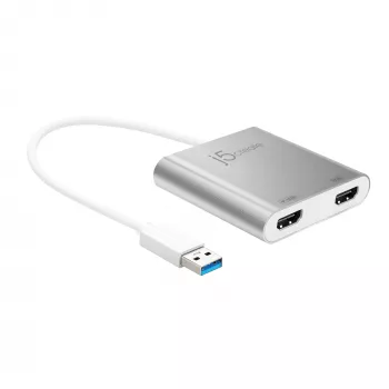 j5create JUA365 USB™ 3.0 σε Dual HDMI Multi-Monitor-Adapter, Ασημί