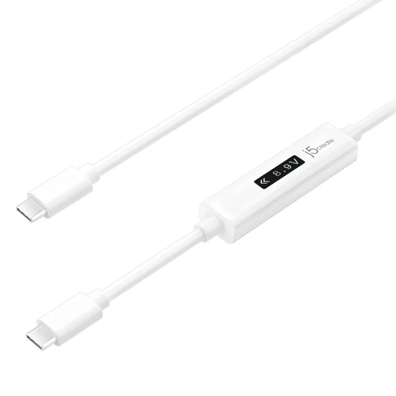 j5create JUCP14-N καλώδιο φόρτισης USB-C 2.0 σε USB-C με δυναμικό μετρητή ισχύος OLED