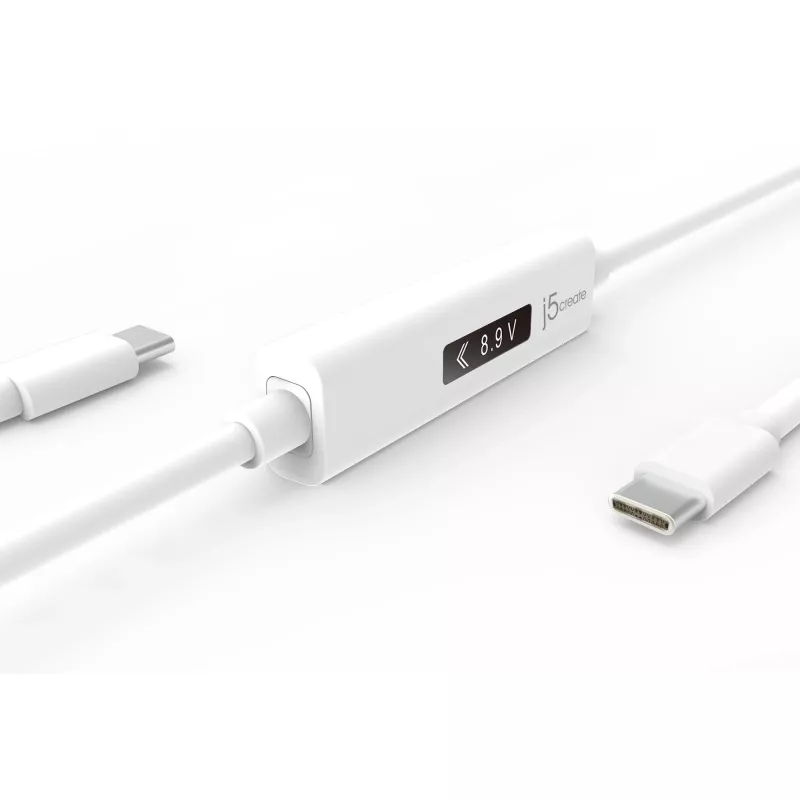 j5create JUCP14-N καλώδιο φόρτισης USB-C 2.0 σε USB-C με δυναμικό μετρητή ισχύος OLED