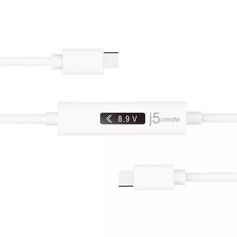 j5create JUCP14-N καλώδιο φόρτισης USB-C 2.0 σε USB-C με δυναμικό μετρητή ισχύος OLED