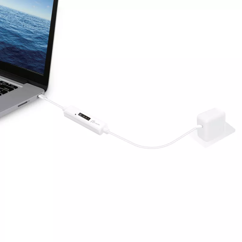 j5create JUCP14-N καλώδιο φόρτισης USB-C 2.0 σε USB-C με δυναμικό μετρητή ισχύος OLED