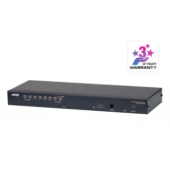 ATEN 8-Port CAT5e/6 KVM-over-IP-Switch, 1920 x 1200 Pixel, Ethernet-LAN, WUXGA, 8,7 W, μαύρο