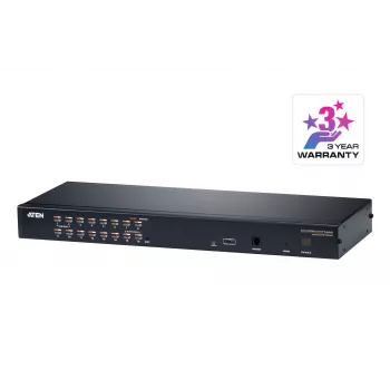 ATEN 16-Port CAT5e/6 KVM over IP Switch, 1920 x 1200 Pixel, Ethernet LAN, WUXGA, 8,9 W, μαύρο