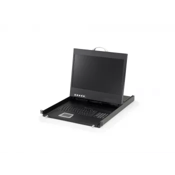 LevelOne 19 ιντσών widescreen LCD KVM κονσόλα rack, αμερικανικό πληκτρολόγιο