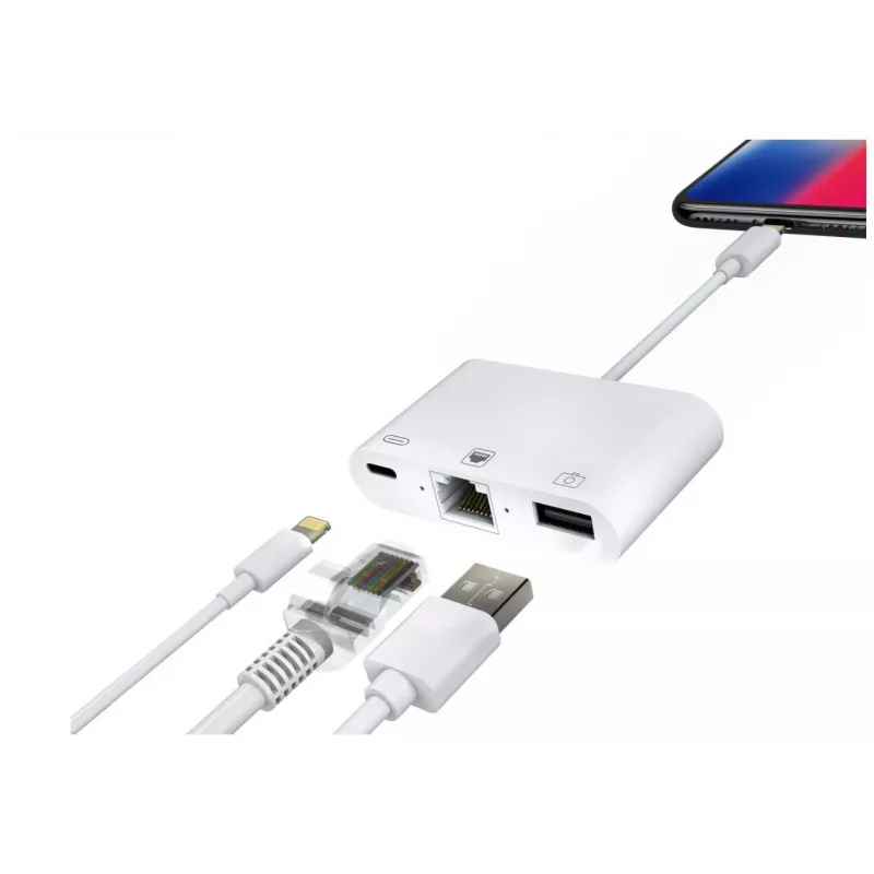 Microconnect LIGHT-HUB2 βάση laptop/πολλαπλασιαστής θυρών Lightning λευκό