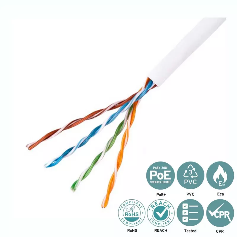 Lanview LVN122004 Καλώδιο Δικτύου Λευκό 305 m Cat5e U/UTP (UTP)