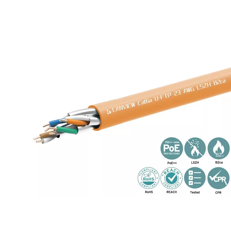 Καλώδιο Δικτύου Lanview LVN122153 RJ45 Cat6a 305 m Πορτοκαλί