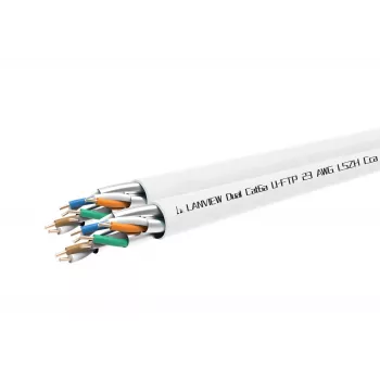 Cat6a U-FTP Dual Καλώδιο Δικτύου 4x2xAWG23 LSZH λευκό