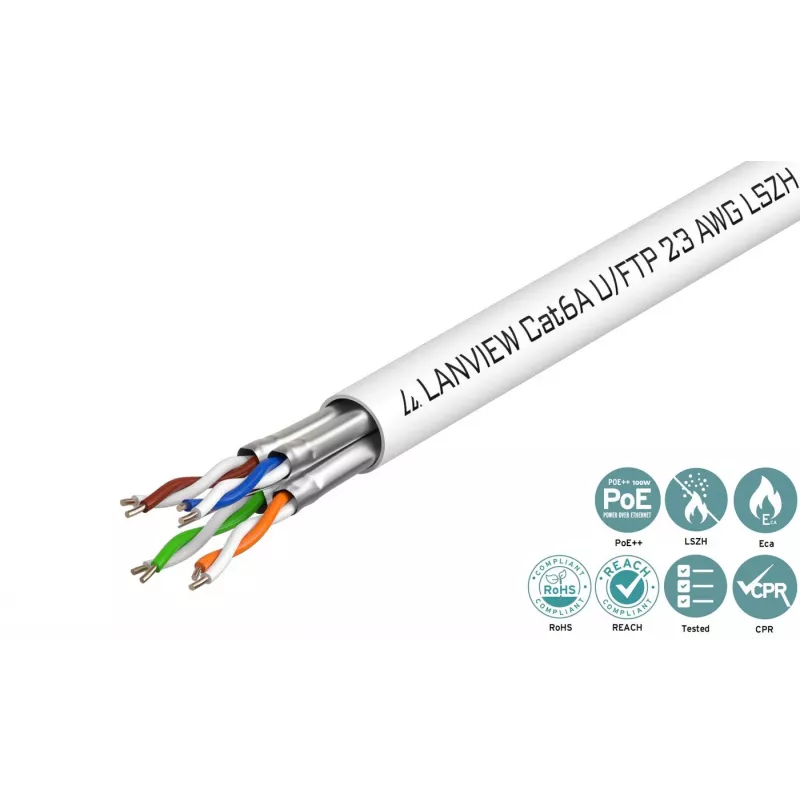 Lanview LVN122430 Καλώδιο Δικτύου Λευκό 500 m Cat6a U/FTP (STP)