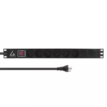 Lanview LVR-3MDK-SW-DK6 Πολύπριζο rack 19 ιντσών, 1U, 13 A, με διακόπτη on/off