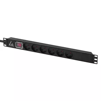 Lanview LVR-3MDK-SW-DK6 Πολύπριζο rack 19 ιντσών, 1U, 13 A, με διακόπτη on/off