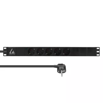 Lanview Πολύπριζο rack 19 ιντσών 1U 10A, 5x Schuko (LVR-3MSCH-LIC-SCH5)