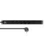 Lanview Πολύπριζο rack 19 ιντσών 1U 10A, 5x Schuko (LVR-3MSCH-LIC-SCH5)