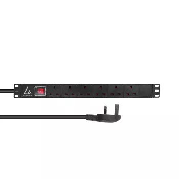 Lanview LVR-3MUK-SW-UK6 Μονάδα διανομής ισχύος (PDU) 6 έξοδοι AC 1.4U μαύρο