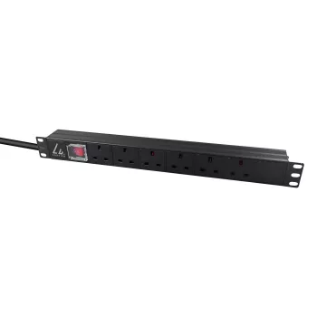 Lanview LVR-3MUK-SW-UK6 Μονάδα διανομής ισχύος (PDU) 6 έξοδοι AC 1.4U μαύρο
