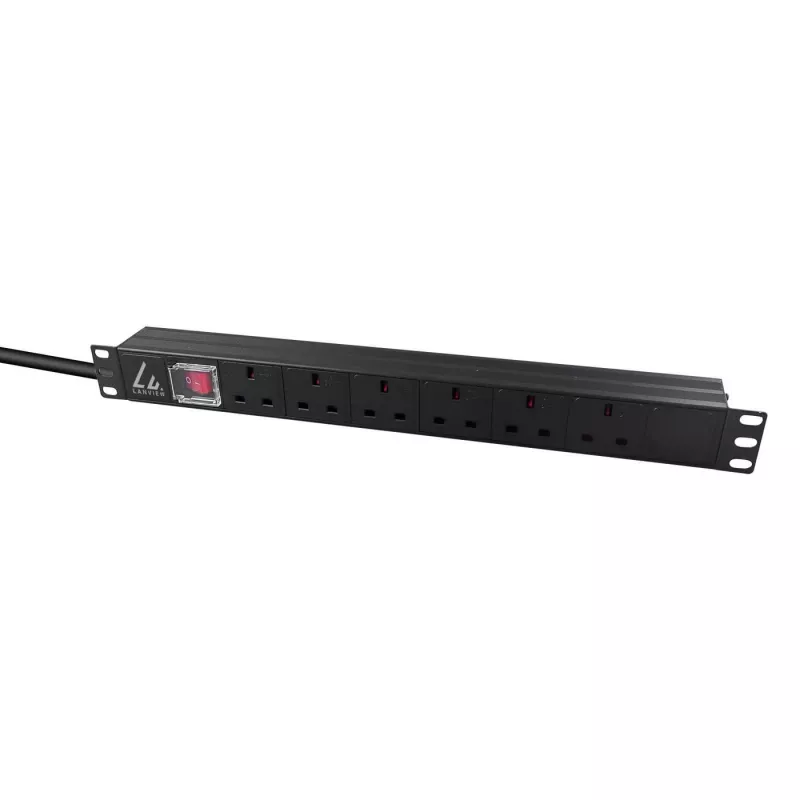 Lanview LVR-3MUK-SW-UK6 Μονάδα διανομής ισχύος (PDU) 6 έξοδοι AC 1.4U μαύρο