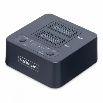 StarTech.com 1:1 M.2 NVMe Drive Duplicator, Standalone M.2 SSD Κλωνοποιητής/Αντιγραφέας έως 90 GB/min, USB 3.2 20 Gbit/s M.2 Dual-Bay Laufwerksdock, καλώδιο USB-C/A στη συσκευασία