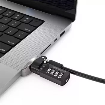 Compulocks Ledge Lock Adapter για MacBook Pro 16 ίντσες M1 M2 M3 Κλειδαριά καλωδίου συνδυασμού Ασημί