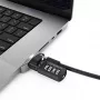 Compulocks Ledge Lock Adapter για MacBook Pro 16 ίντσες M1 M2 M3 Κλειδαριά καλωδίου συνδυασμού Ασημί