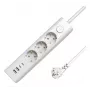 MicroConnect MC-GRU00315WS-USB πολύπριζο Schuko 3 θέσεων με USB, διακόπτη on/off, 1,5 m, λευκό