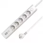 Microconnect Πολύπριζο 5 θέσεων USB Schuko με διακόπτη on/off 1,5 m, λευκό