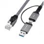 Microconnect Καλώδιο προσαρμογέα CAT6 FTP σε USB-A-C, 1 μέτρο
